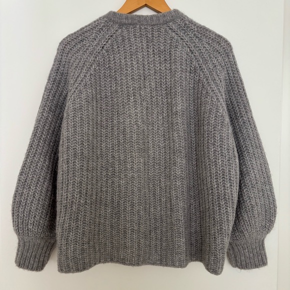 Sezane Emile Cardigan Mottled Grey Size M - Picture 7 of 7
